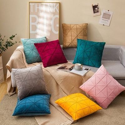 Großhandel für Heimtextilien Polyester Flannel Samt Quadrat Bettsofa Dekorationskissenbezug