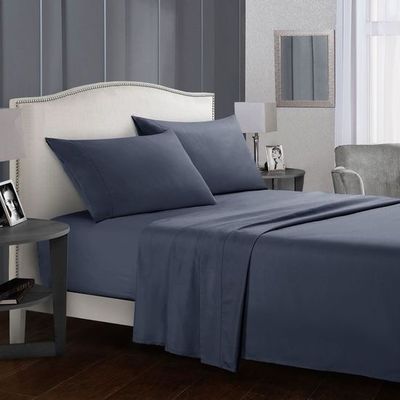 Farbe Verpackung Bettwäsche Einfach gefärbt Zuhause Hotelbett Flat Fitted Bettwäsche Set