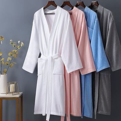 Luxus Unisex SPA Weich 100% Baumwolle Hotel Velour Terry Bademantel